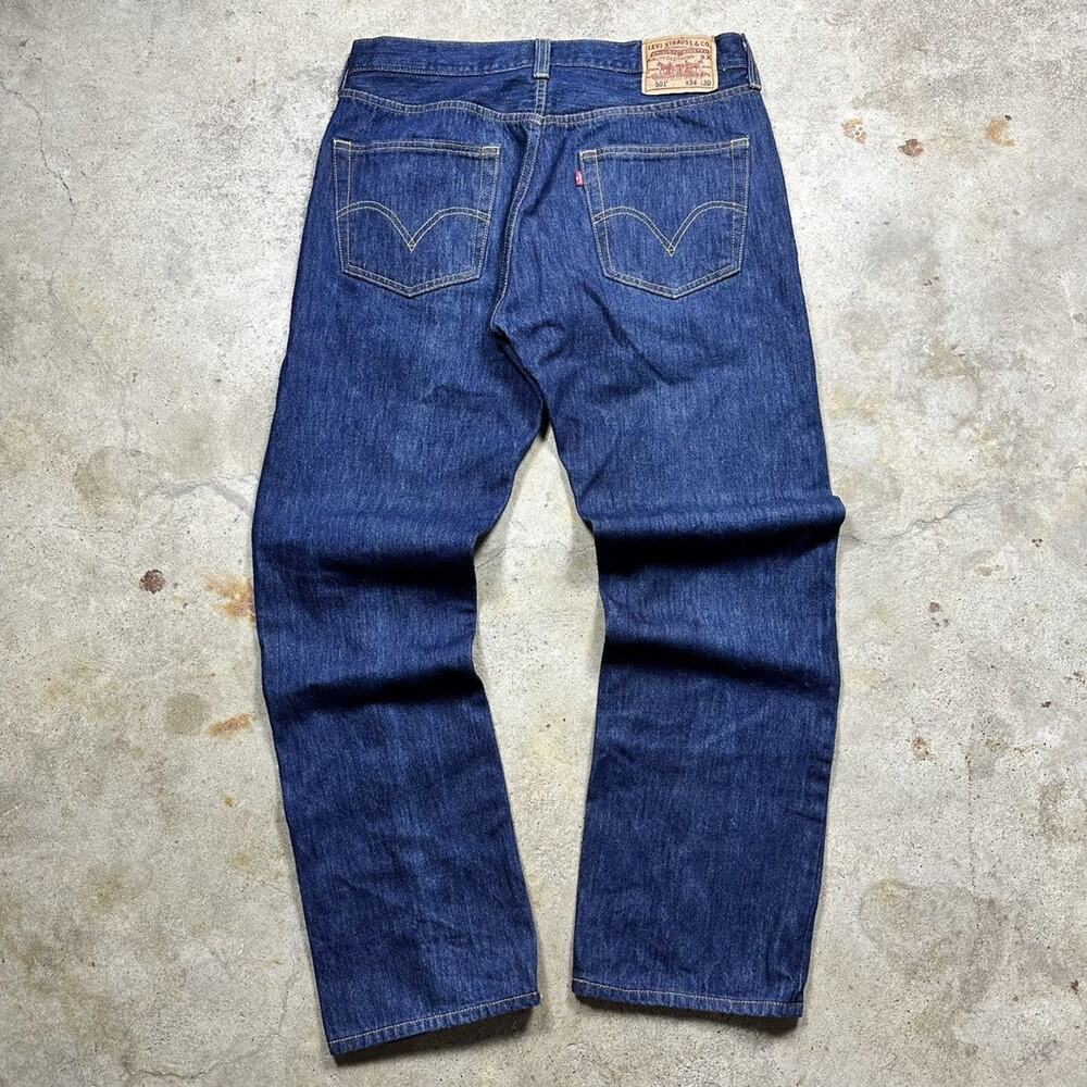 Levi’s 501 XX Straight Leg Button Fly Dark Blue Jeans Size 34x30